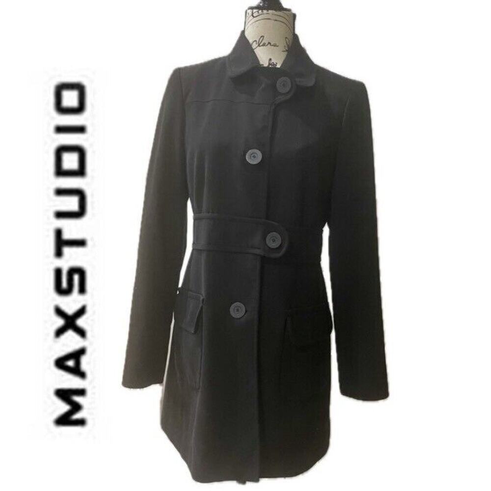 MAX STUDIO COAT BLAZER MINIMALISTIC SZ XS BLACK ELEGANT VERSATILE GOTH CORE